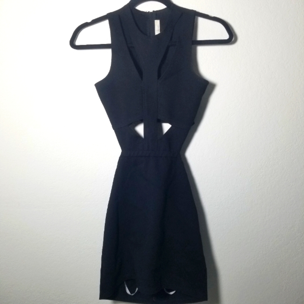 Elegant Black Cut-Out Dress